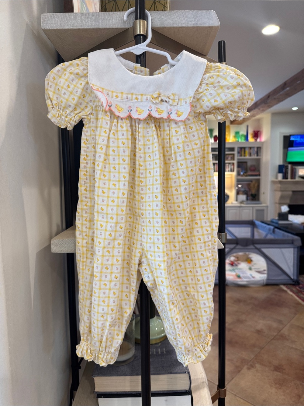 Vintage Baby Togs One-Piece Romper with Ducks and Flowers